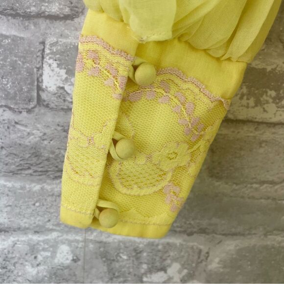 Vintage 1970s Pastel Yellow Maxi Dress - Picture 7 of 15